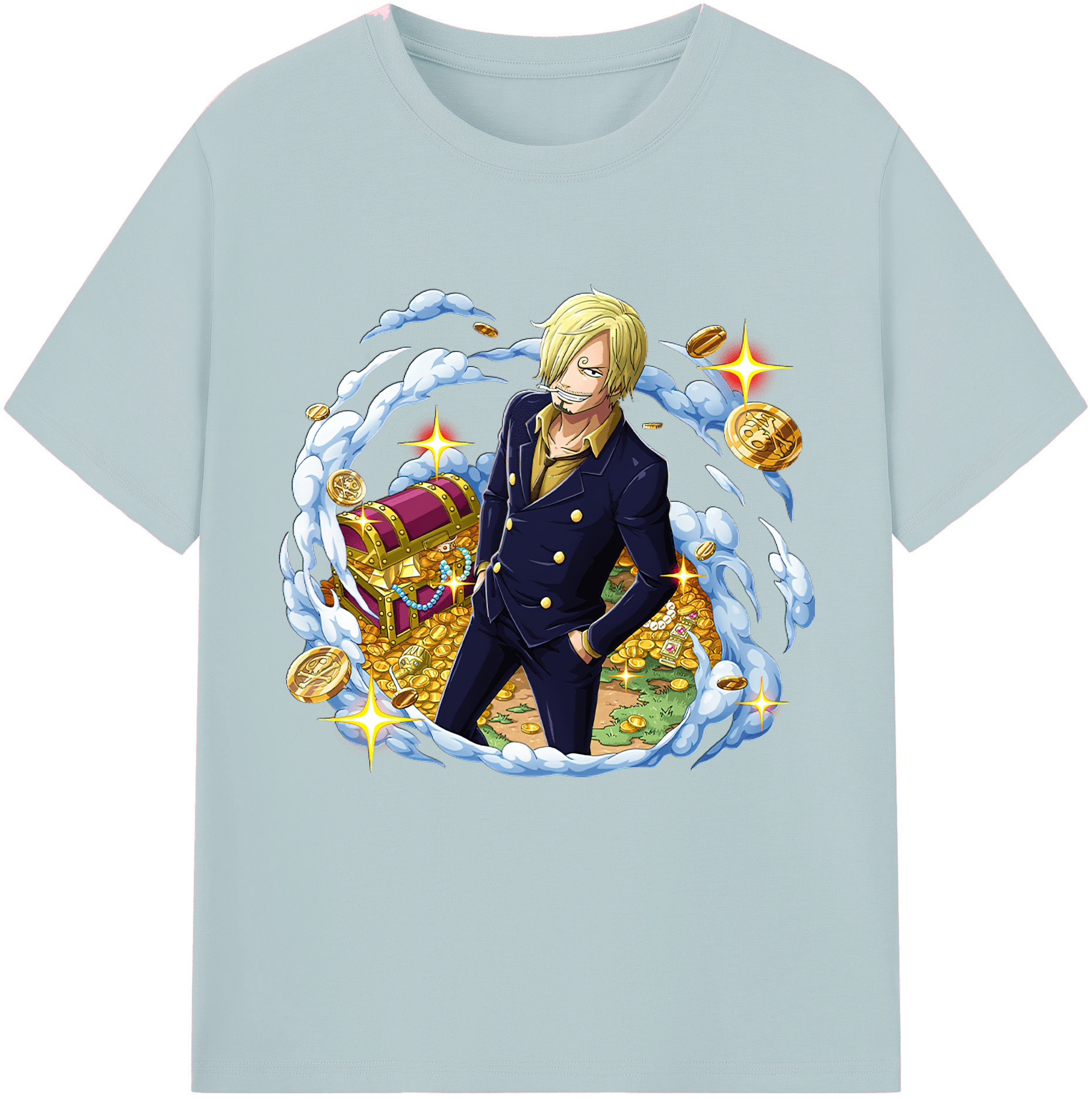 ワンピース サンジ ONE PIECE Sanji 綿100％半袖Tシャツ（フロントプリント）